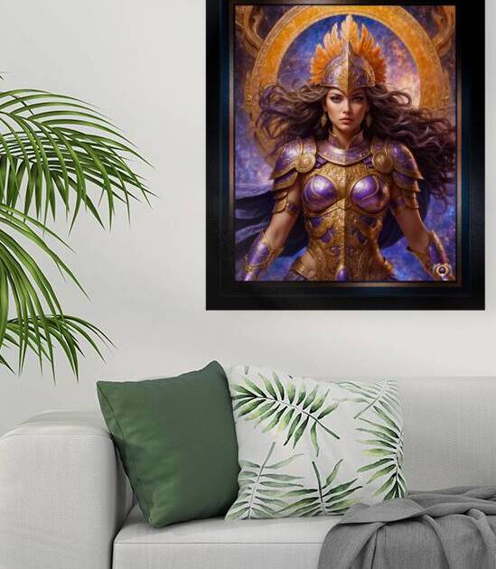 Lyraethia Aeraviel Celestial Guardian Golden Portrait Captivating AI Concept Art by Xzendor7 by xzendor7