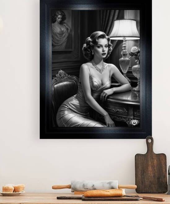 Timeless Allure Film Noir Portrait Of Lady Xantheia Mesmerizing AI Concept Art by Xzendor7 by xzendor7