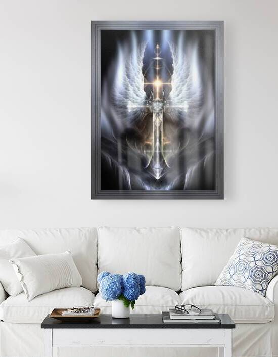 Heavenly Angel Wings Cross Fractal Art Composition by xzendor7