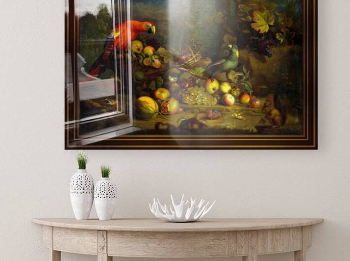 Parrots and Fruit with Other Birds and a Squirrel by Tobias Stranover by xzendor7