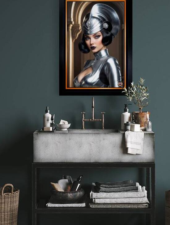 Retro-Futuristic Art Deco Portrait Of Lucciana Vellariana Gorgeous AI Concept Art by Xzendor7 by xzendor7