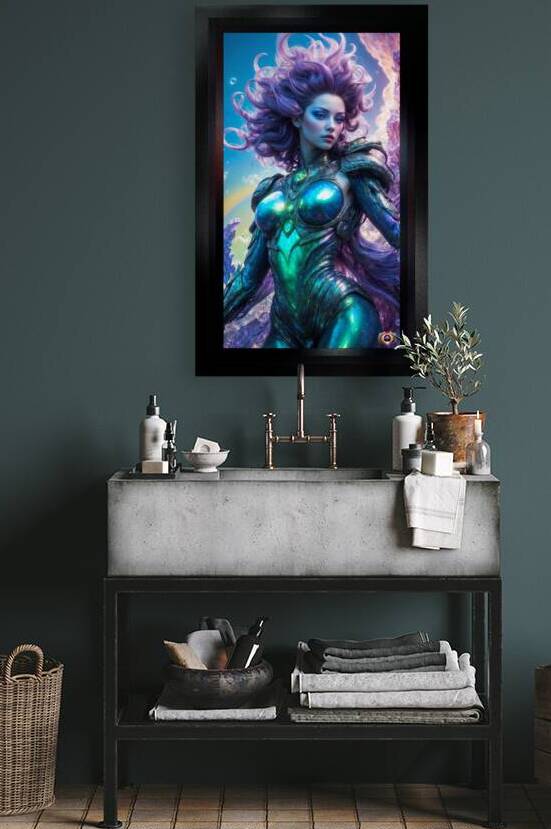 Turquoise Vision Of The Astral Sentinel Cygennia Voltis Gorgeous AI Concept Art by Xzendor7 by xzendor7