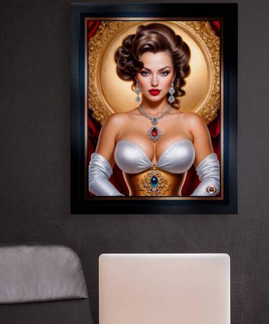 A Glamorous Pin-Up Portrait Of Xylarina Velakova Gorgeous AI Concept Art by Xzendor7 by xzendor7