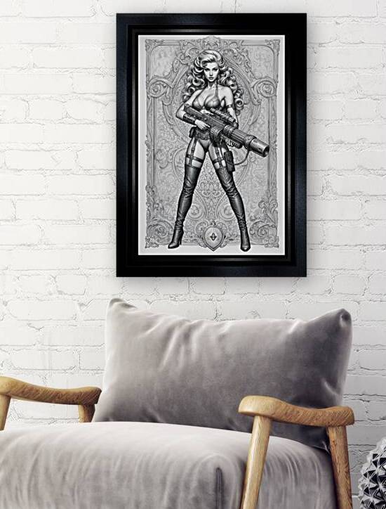Retrofusion Baroque Pinup Warrior Ariella Saphriel Striking AI Concept Art by Xzendor7 by xzendor7