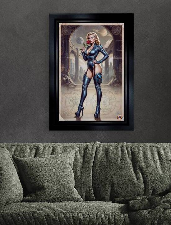Delphine Yavari Retrofuturistic Pinup Illustration Striking AI Concept Art by Xzendor7 by xzendor7