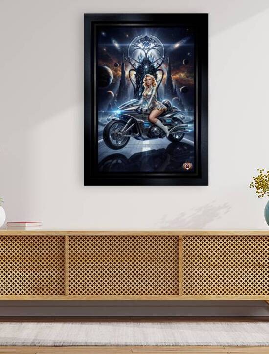 Cosmic Rider Lysandra Valtor Atop Aethelion Spire Mesmerizing AI Concept Art by Xzendor7 by xzendor7