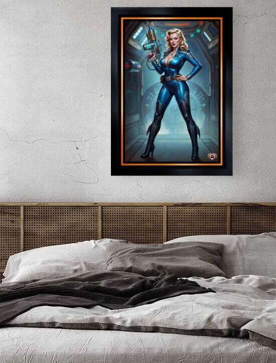 The Blue Sentinel Eqyra Dovani Wielding The Vyrax-7 Mesmerizing AI Concept Art by Xzendor7 by xzendor7