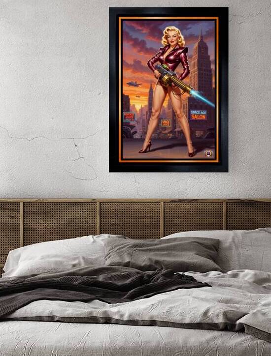 Scylla Quinara Retro-Fusion Pinup Girl Portrait Gorgeous AI Concept Art by Xzendor7 by xzendor7