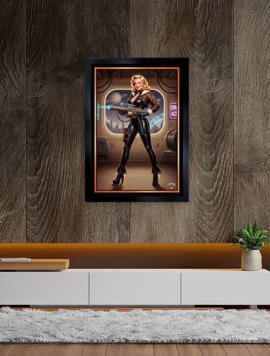 Retro-Futuristic Femme Fatale Pin-Up Pilot Lysandra Valtor Gorgeous AI Concept Art by Xzendor7 by xzendor7