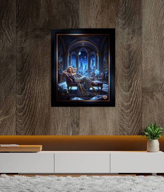 Stellara Wynthra Reclining In Celestial Gothic Chamber Captivating AI Concept Art by Xzendor7 by xzendor7