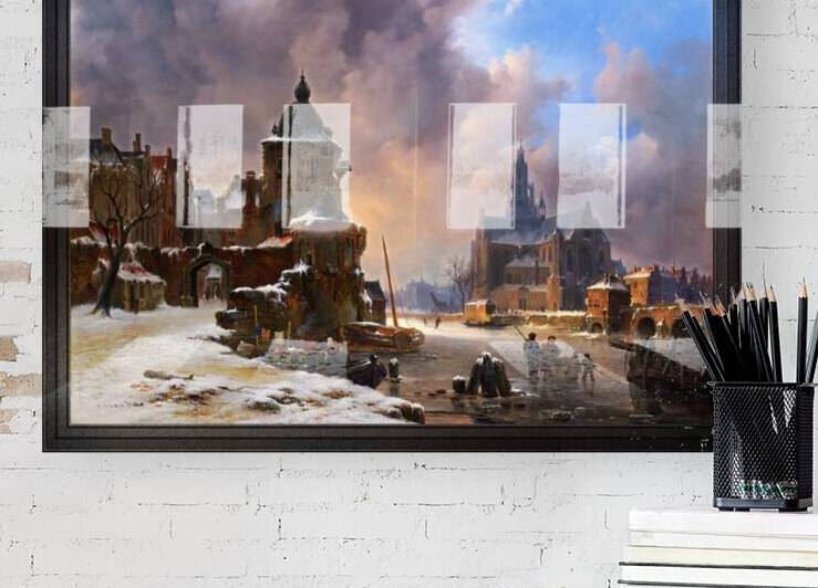 Winter Cityscape With Frozen River by Bartholomeus van Hove by xzendor7
