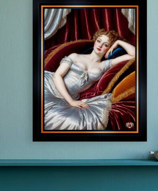 Lady Mirella Gianetta Reclining On Velvet Chaise Portrait Mesmerizing AI Concept Art by Xzendor7 by xzendor7
