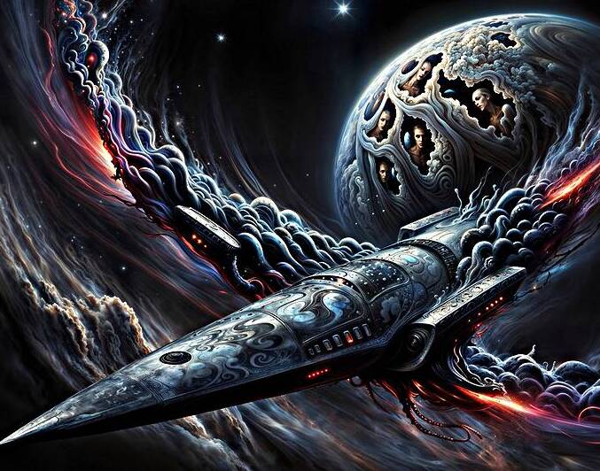 Starship Paradin Vorn Astral Assimilation Visionary Art Mesmerizing AI Concept Art by Xzendor7 by xzendor7