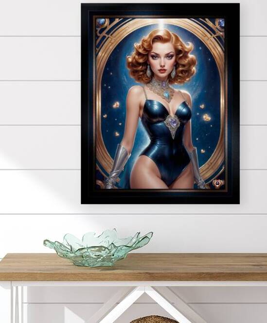 Retro Futuristic Pinup Glamour Portrait Of Illyana Ginacci Gorgeous AI Concept Art by Xzendor7 by xzendor7
