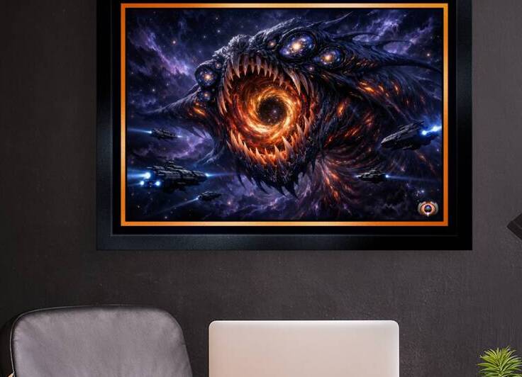Cosmic Predator Krythos Voren Devourer Of Black Holes Horrific AI Concept Art by Xzendor7 by xzendor7
