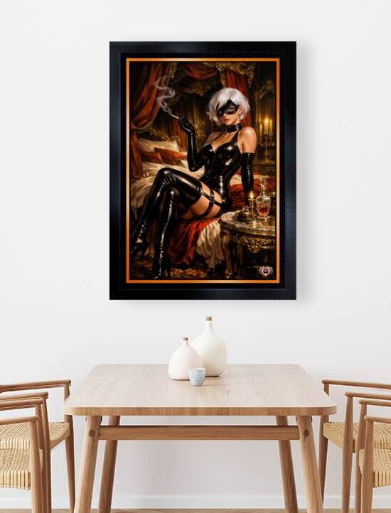 Seductive Luccia Veladiana In Her Luxurious Gothic Boudoir Pinup Girl AI Concept Art by Xzendor7 by xzendor7
