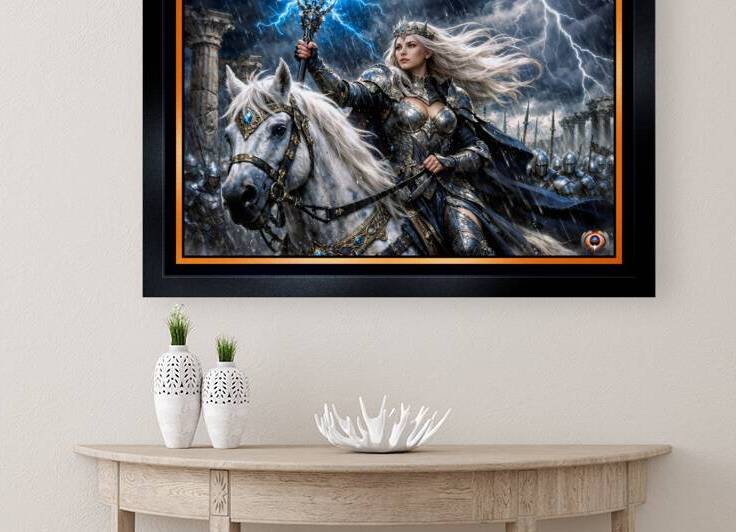 Rhysara Valtraine Wielding The Stormheart Sceptre Sovereign AI Concept Art by Xzendor7 by xzendor7
