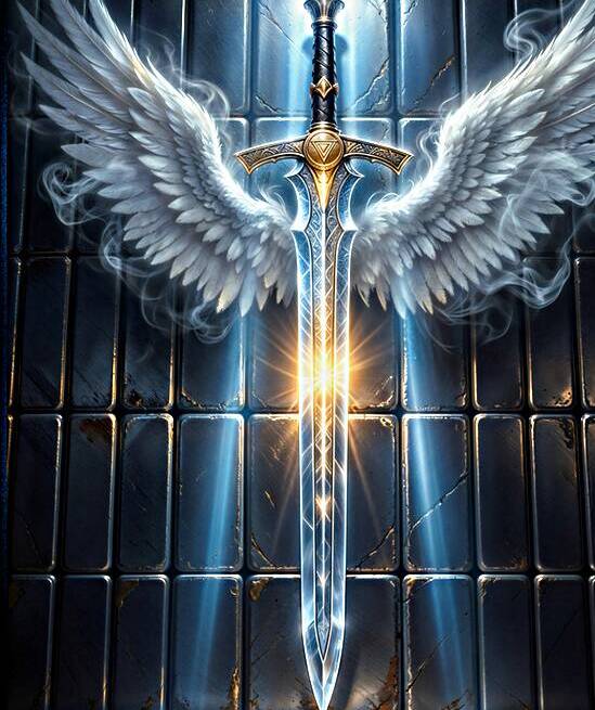 Divine Mystical Winged Sword of Light Legendary AI Concept Art by Xzendor7 by xzendor7