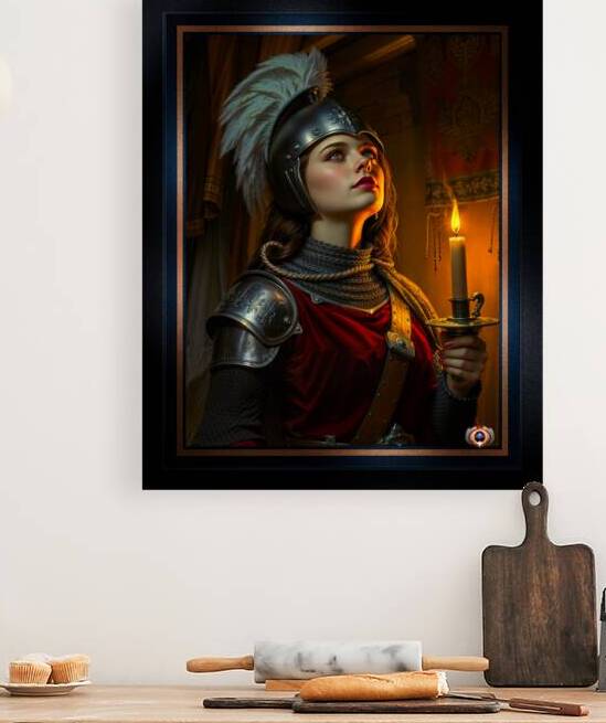 Portrait Of Faith And Flame Joan Of Arc By Candlelight Divine AI Concept Art by Xzendor7 by xzendor7