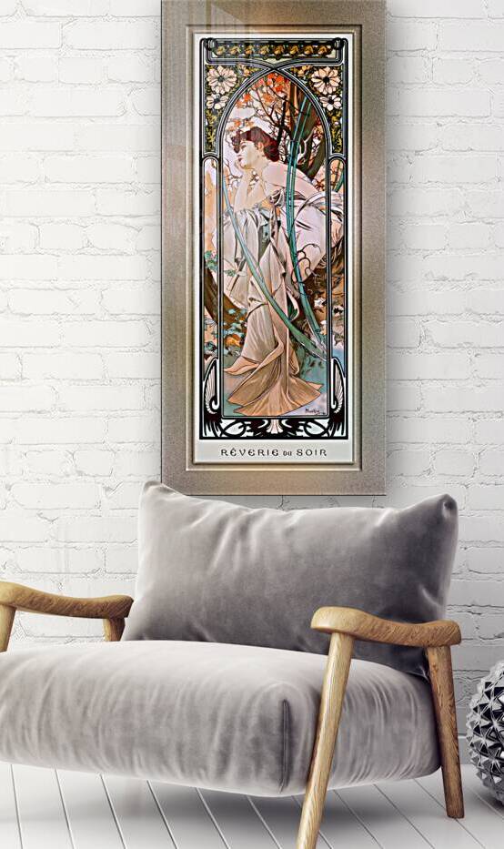 Evening Reverie by Alphonse Mucha Remastered Xzendor7 Vintage Retro Art Reproductions by xzendor7