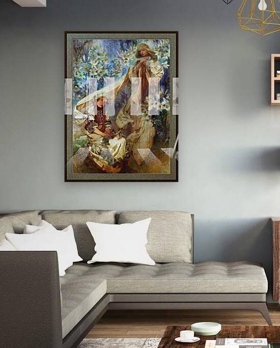 Madonna of the Lilies by Alphonse Mucha by xzendor7