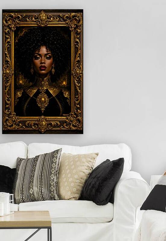 Gilded Black Velvet Baroque Portrait Of Brynja Solheim Majestic AI Concept Art by Xzendor7 by xzendor7