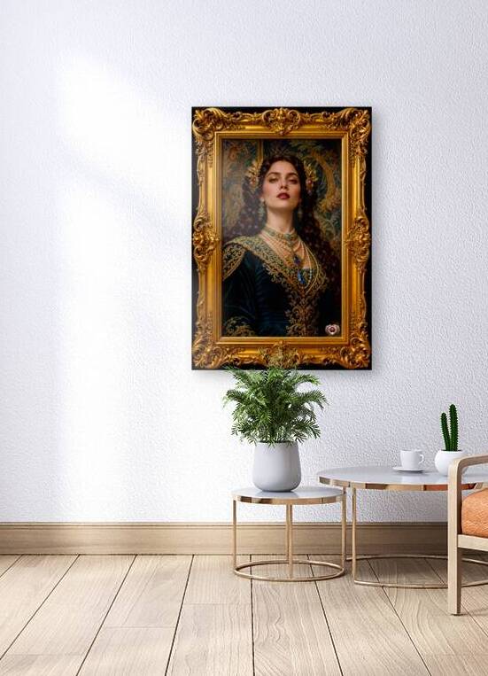 Majestic Elegance Of Valerine d’Auvray Regal Portrait Filigree AI Concept Art by Xzendor7 by xzendor7