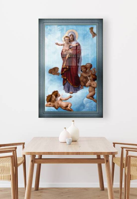Our Lady of the Angels by William-Adolphe Bouguereau Colorized Old Masters Reproduction by xzendor7