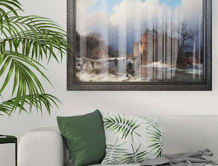 A Castle In A Winter Landscape by Barend Cornelis Koekkoek by xzendor7