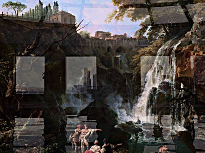 The Waterfalls at Tivoli with the Villa of Maecenas by Claude-Joseph Vernet Fine Art Old Masters Reproduction by xzendor7
