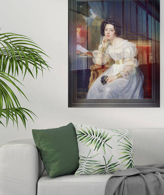 Portrait Of A Young Lady by Louis Hersent Classical Fine Art Reproduction by xzendor7