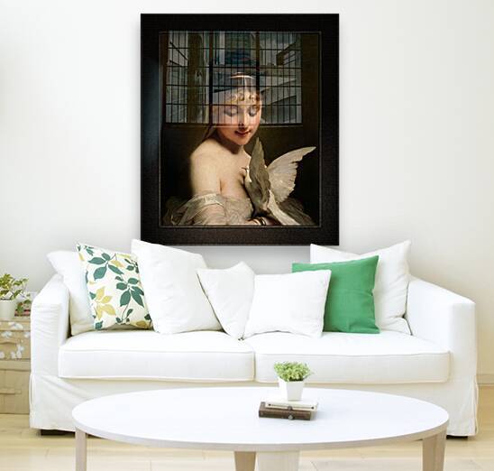 Young Woman With A Dove by Charles Joshua Chaplin Fine Art Old Masters Reproduction by xzendor7