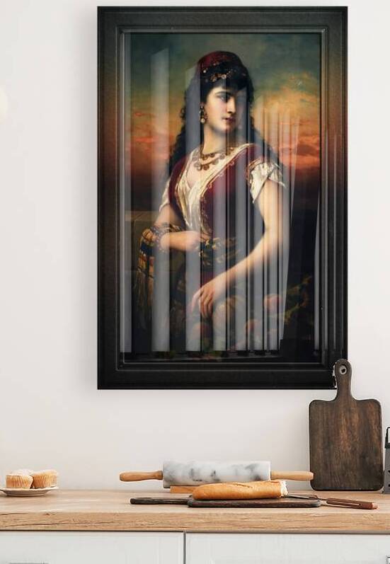 An Oriental Beauty With Fruit by Anton Ebert Old Masters Classical Art Reproduction by xzendor7