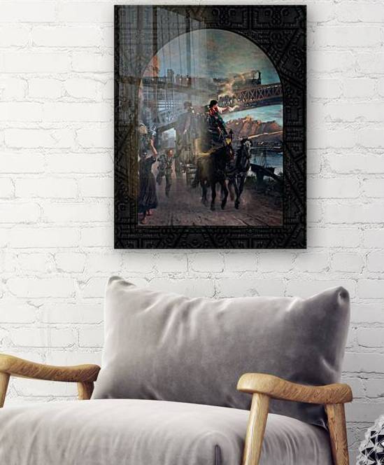 Railway Bridge by Paul Friedrich Meyerheim Old Masters Fine Art Reproduction by xzendor7
