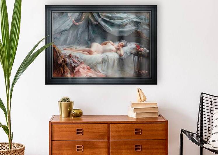 Le Sommeil de Manon by Madeleine-Jeanne Lemaire Fine Art Old Masters Reproduction by xzendor7