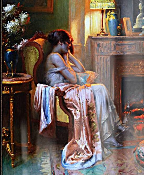 Le Coin Du Feu by Delphin Enjolras Classical Fine Art Reproduction by xzendor7