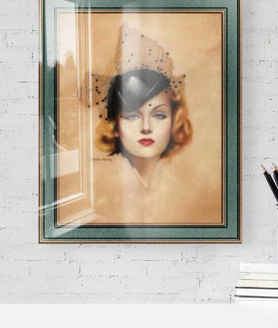 Carole Lombard Portrait by Charles Gates Sheldon Art Nouveau Old Masters Vintage Art Reproduction by xzendor7