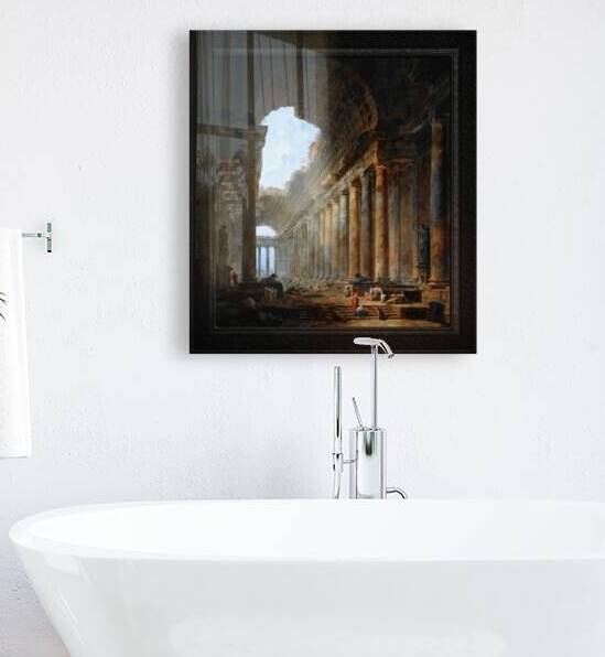 The Old Temple by Hubert Robert Old Masters Classical Art Reproduction by xzendor7
