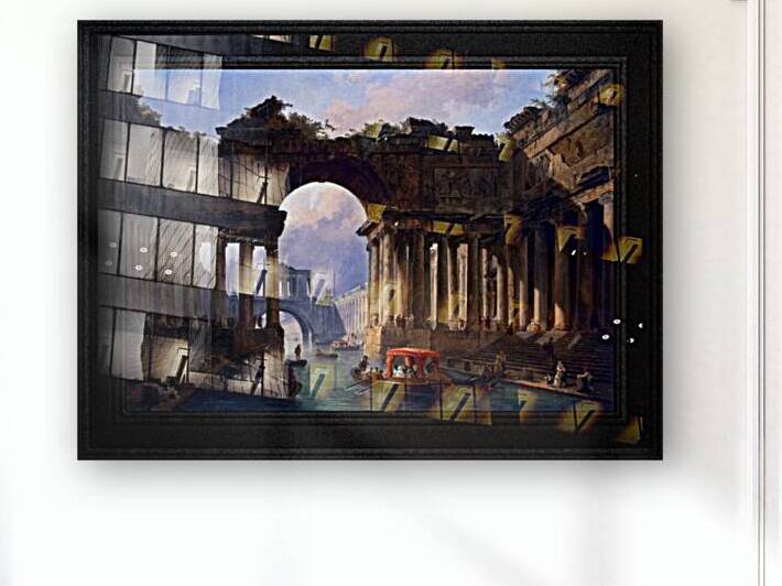 Architectural Landscape With A Canal Classical Fine Art Old Masters Reproduction by xzendor7