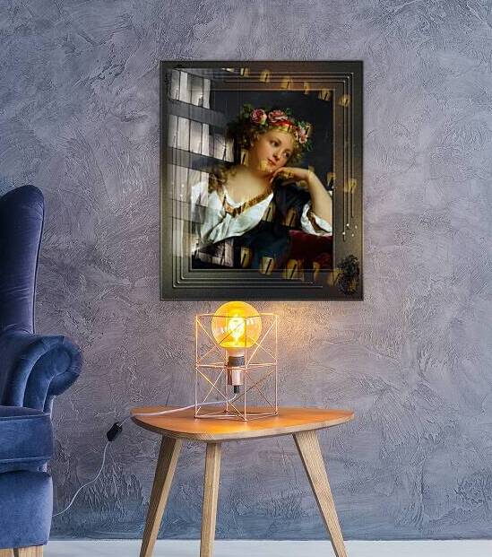 Portrait of a Lady Wearing A Floral Wreath by Marie-Genevieve Bouliard Old Masters Classical Art Reproduction by xzendor7