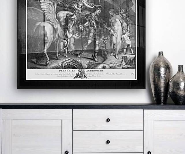 Perseus and Andromeda by Engraver Pierre Francois Tardieu Classical Fine Art Old Masters Reproduction by xzendor7