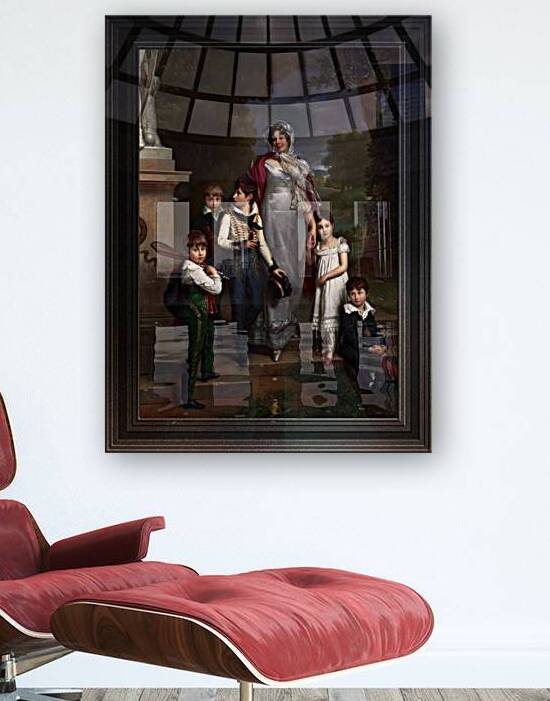 Louise-Antoinette-Scholastique Gueheneuc with her Children by Francois Pascal Simon Gerard Old Masters Classical Fine Art Reproduction by xzendor7