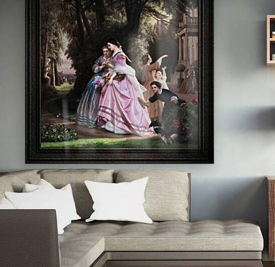 He Loves Me He Loves Me Not by Josephus Laurentius Dyckmans Old Masters Classical Fine Art Reproduction by xzendor7