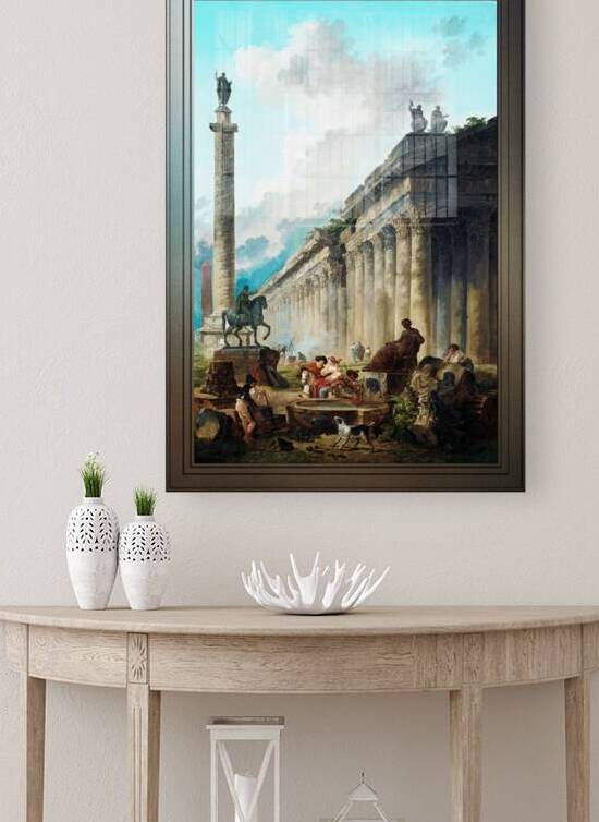 Imaginary View of Rome by Hubert Robert Old Masters Reproduction by xzendor7
