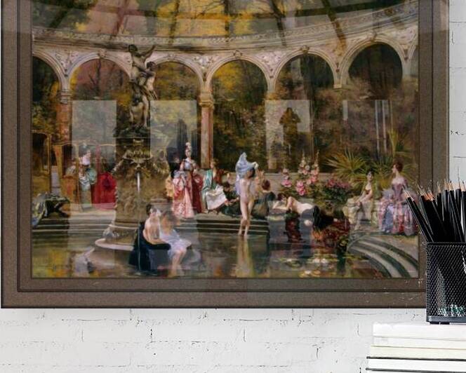 Bathing of Court Ladies in the 18th Century by Francois Flameng Old Masters Classical Fine Art Reproduction by xzendor7