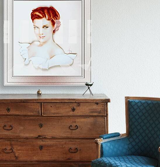 Maureen OHara Poses For Alberto Vargas Pin-Up Girl Vintage Artwork by xzendor7