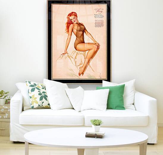Miss February Varga Girl 1946 Pin-up Calendar by Alberto Vargas Pin-Up Girl Vintage Art by xzendor7