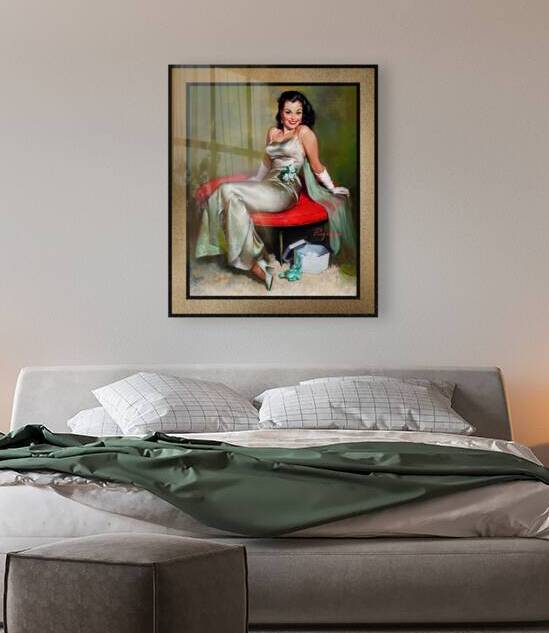 The Emerald Corsage by Gil Elvgren Pin-Up Girl Vintage Artwork by xzendor7