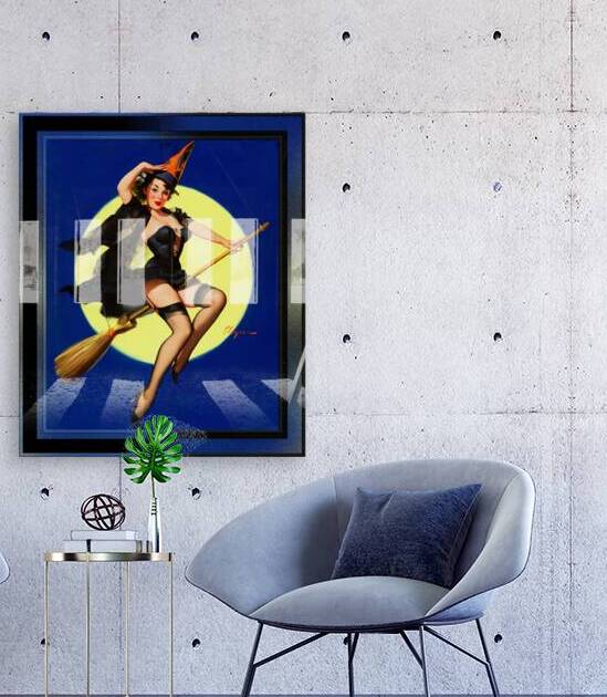 Halloween Witch by Gil Elvgren Pin-Up Girl Vintage Artwork by xzendor7