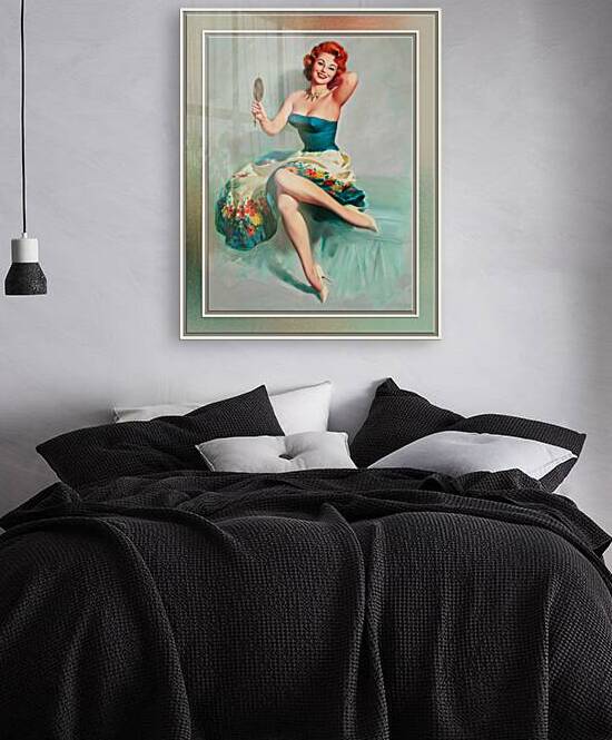 Blossoming Beauty Pin-up by Bill Medcalf Vintage Pin-Up Girl Art by xzendor7